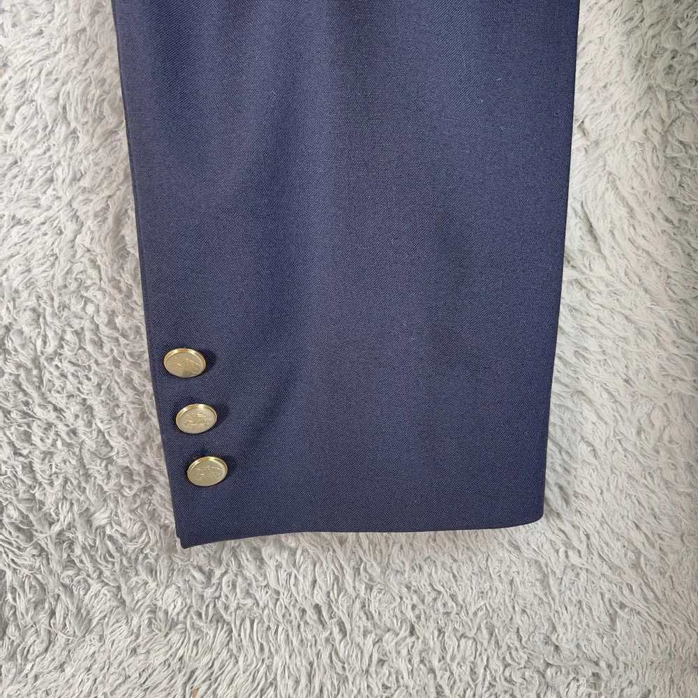 Vintage Burberrys Blazer Mens 46 Blue Wool Double Breasted Gold Button Made USA